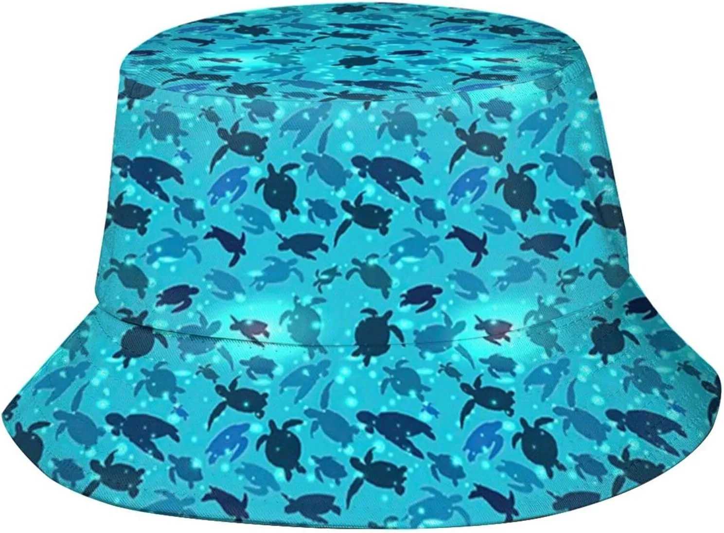 Cute Sea Turtle Bucket Hat Packable Summer Travel Beach Sun Hat Outdoor Turtle Boonie Cap for Women Men Boys Girls