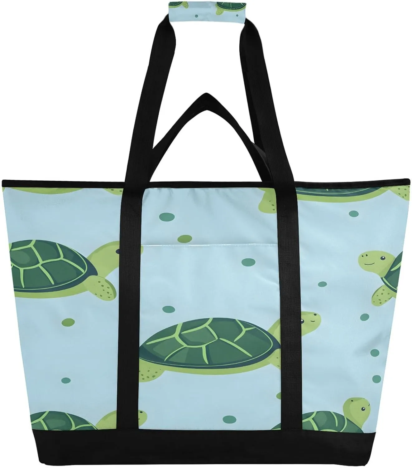 Cute Turtles Reusable Insulated Lunchbox Cooler Bag, Leakproof Kitchen Grocery Bag Collapsible Portable Cooler Tote Bag for Picnic, Camping, Office, Travel