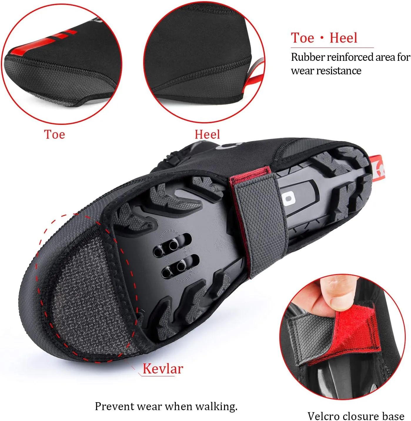 CXWXC Cycling Shoe Covers Neoprene Waterproof,Winter Thermal Warm Full Bicycle Overshoes for Men Women,Road Mountain Bike Booties