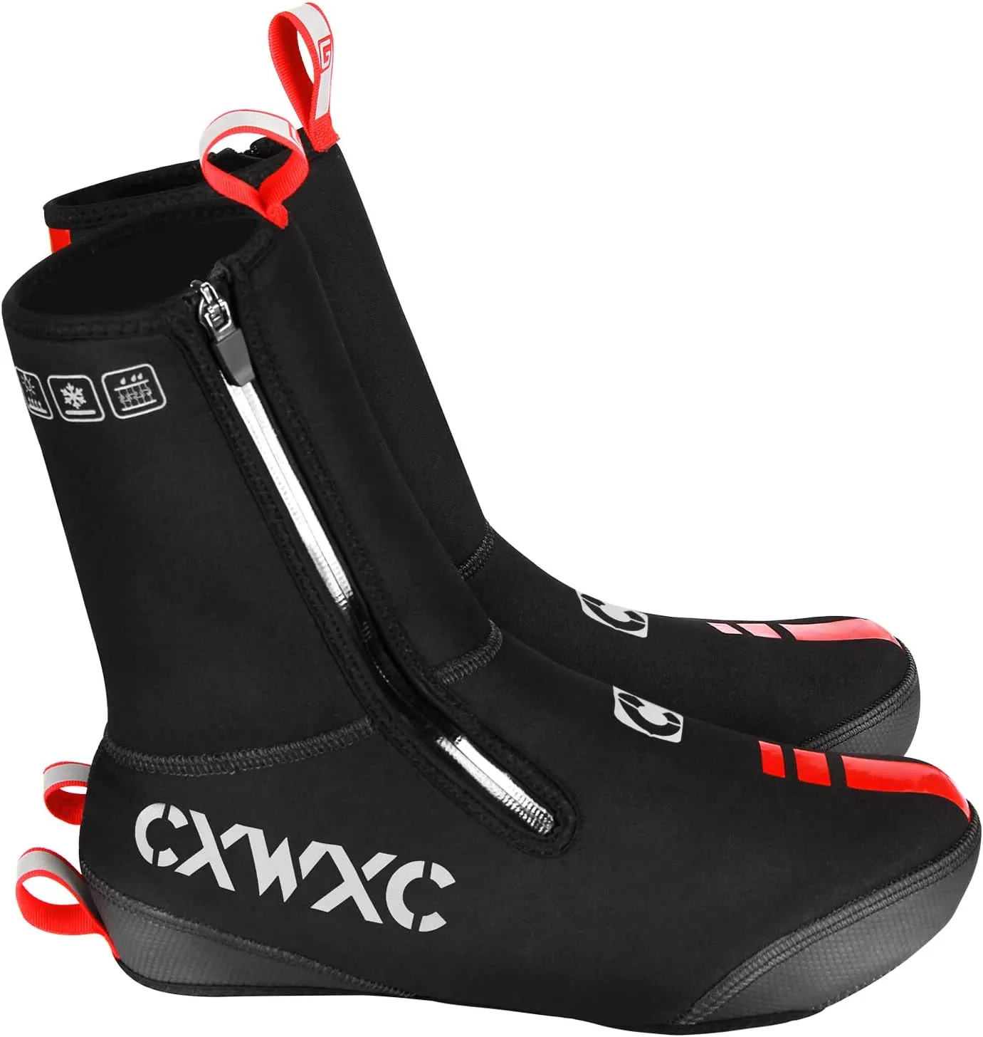 CXWXC Cycling Shoe Covers Neoprene Waterproof,Winter Thermal Warm Full Bicycle Overshoes for Men Women,Road Mountain Bike Booties