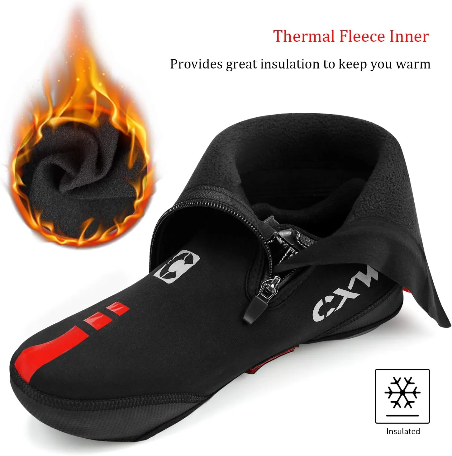 CXWXC Cycling Shoe Covers Neoprene Waterproof,Winter Thermal Warm Full Bicycle Overshoes for Men Women,Road Mountain Bike Booties