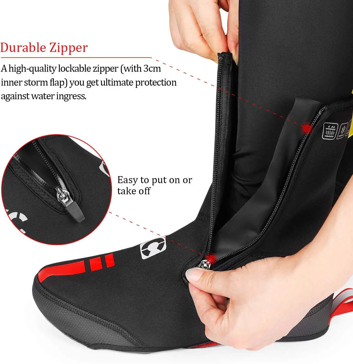 CXWXC Cycling Shoe Covers Neoprene Waterproof,Winter Thermal Warm Full Bicycle Overshoes for Men Women,Road Mountain Bike Booties