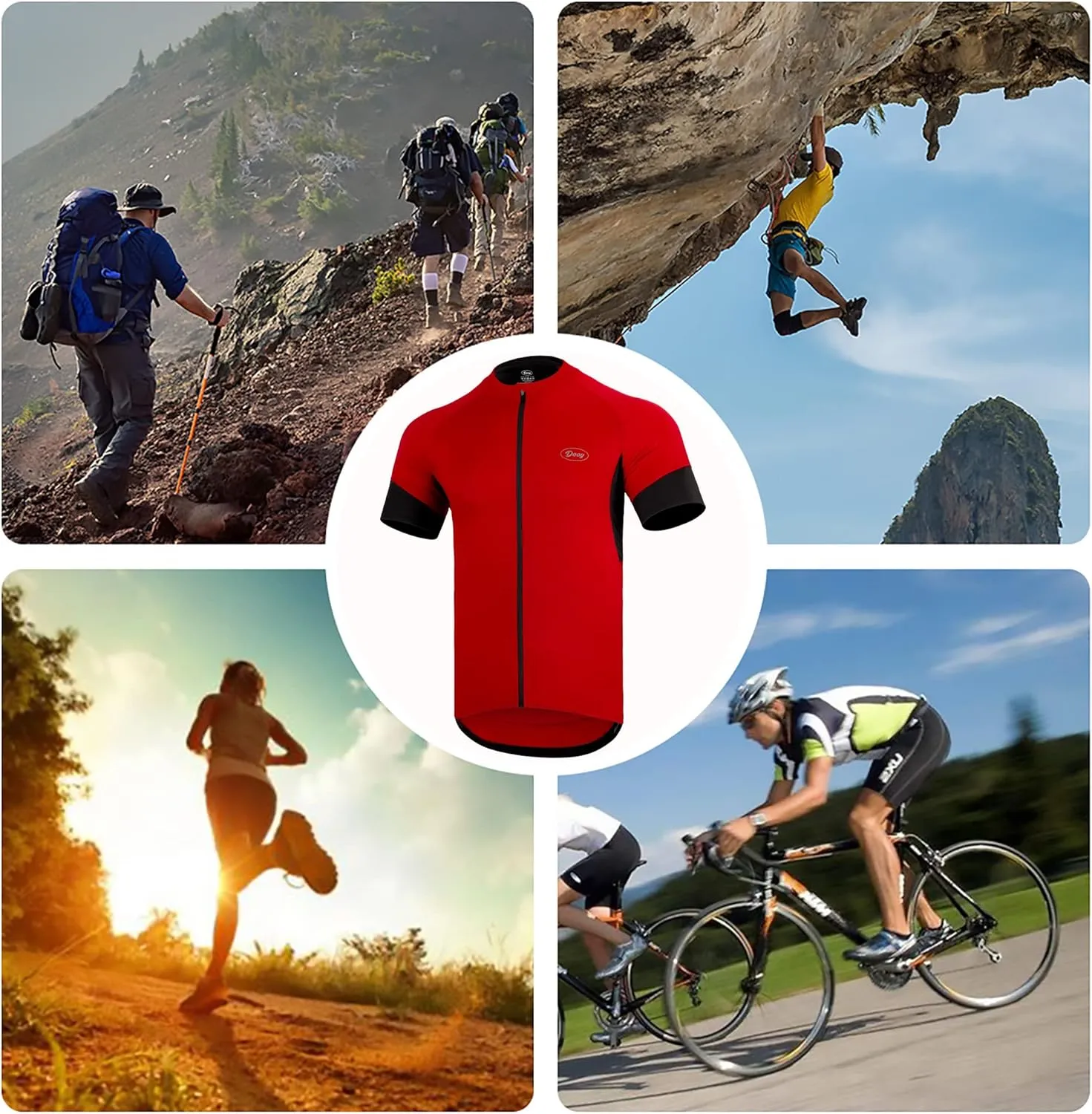 Cycling Bike Jersey for Men Short and Long Sleeve Bike Bicycle Shirts Biking Clothing Breathable Quick-Dry Shirt with Pockets
