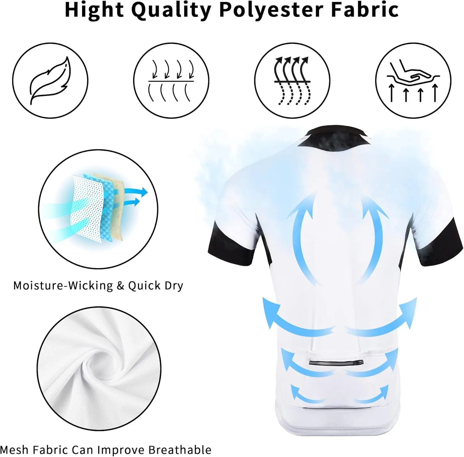 Cycling Bike Jersey for Men Short and Long Sleeve Bike Bicycle Shirts Biking Clothing Breathable Quick-Dry Shirt with Pockets