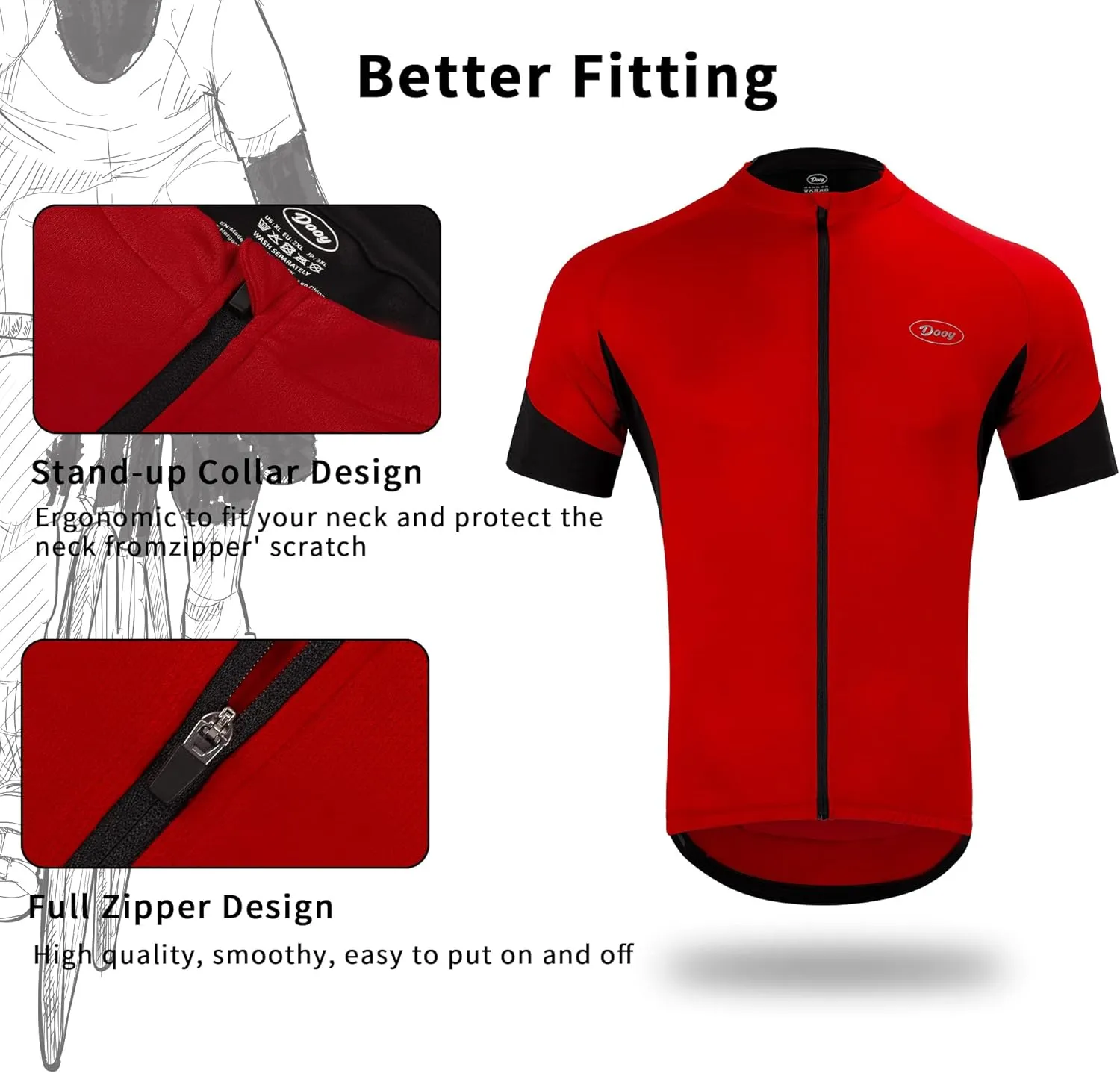 Cycling Bike Jersey for Men Short and Long Sleeve Bike Bicycle Shirts Biking Clothing Breathable Quick-Dry Shirt with Pockets
