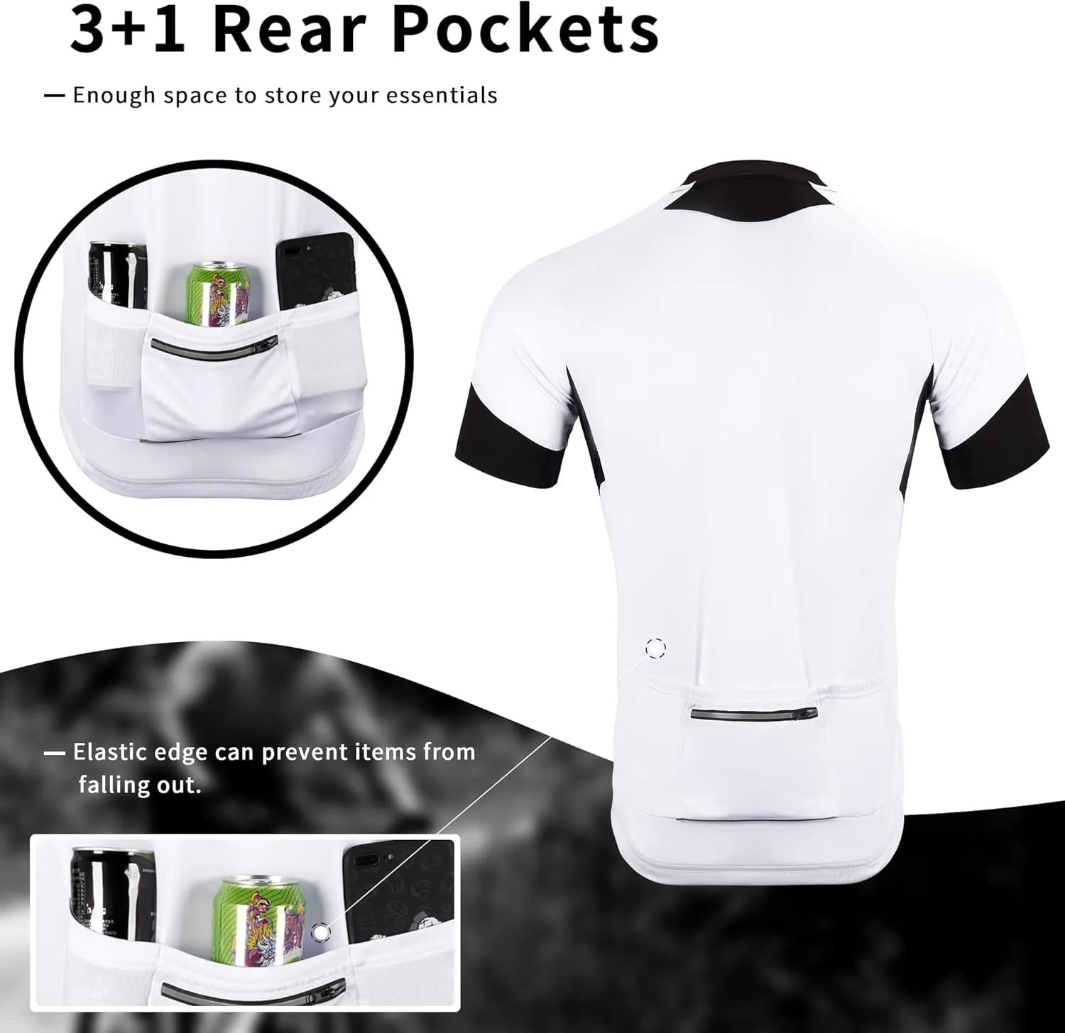 Cycling Bike Jersey for Men Short and Long Sleeve Bike Bicycle Shirts Biking Clothing Breathable Quick-Dry Shirt with Pockets