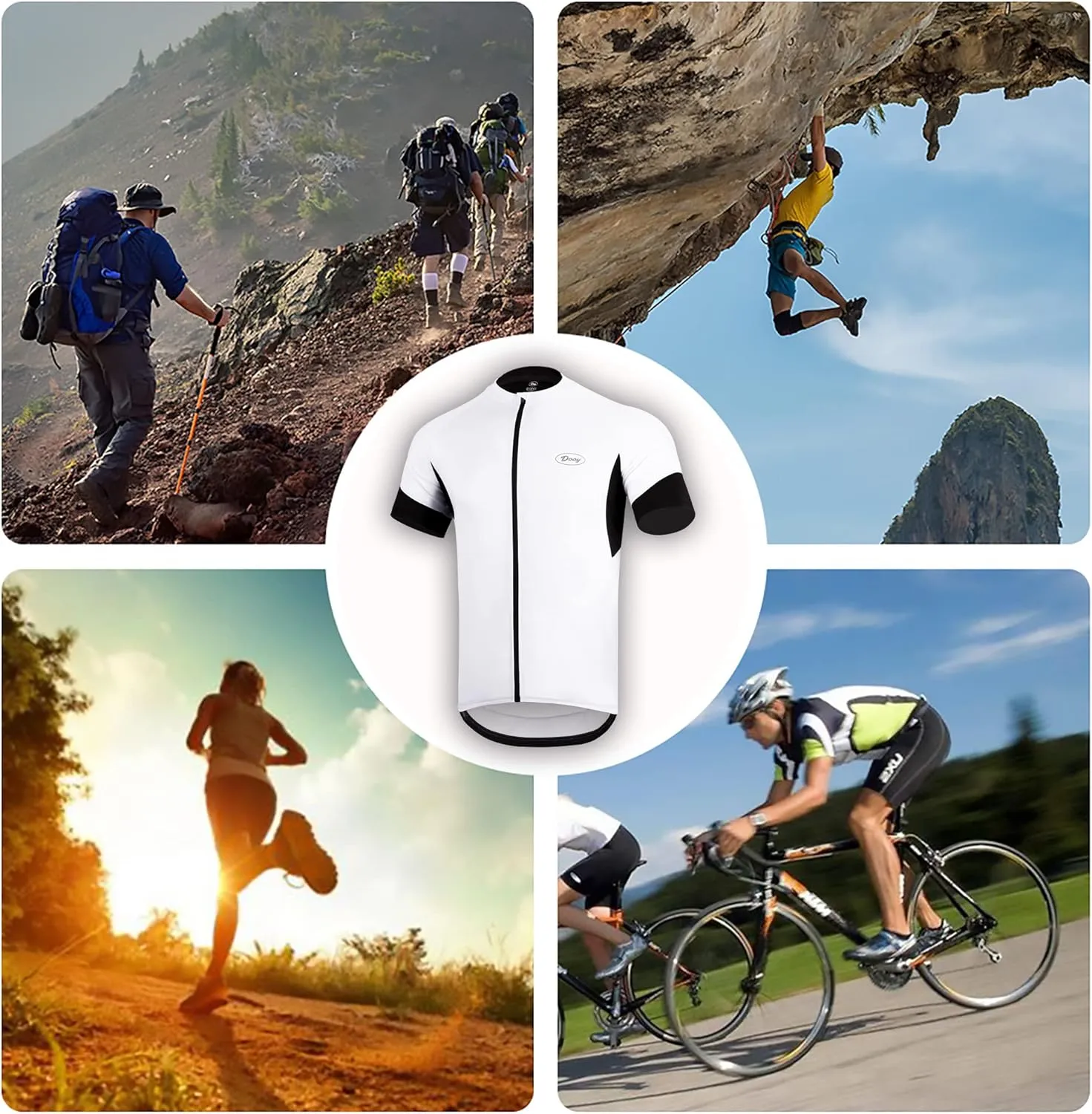 Cycling Bike Jersey for Men Short and Long Sleeve Bike Bicycle Shirts Biking Clothing Breathable Quick-Dry Shirt with Pockets