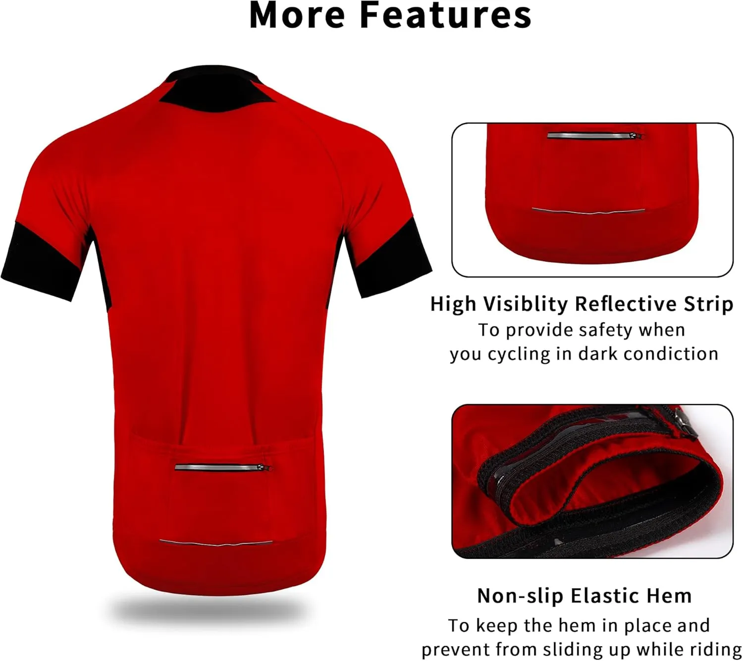 Cycling Bike Jersey for Men Short and Long Sleeve Bike Bicycle Shirts Biking Clothing Breathable Quick-Dry Shirt with Pockets