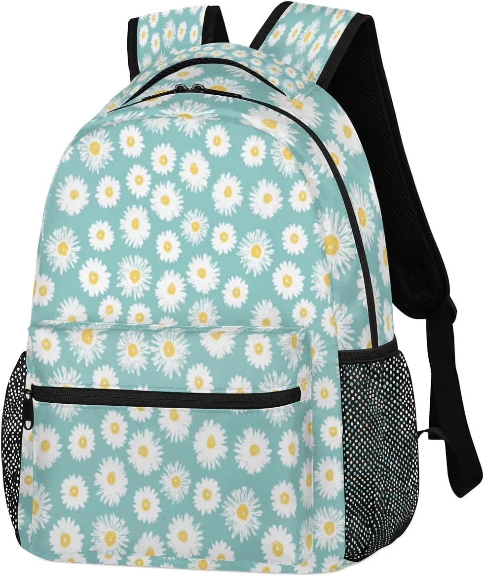 Daisy Naive Blue Back Pack Small Laptop Backpacks Casual Daypack Bagpacks Lightweight Computer Backpack for College Travel