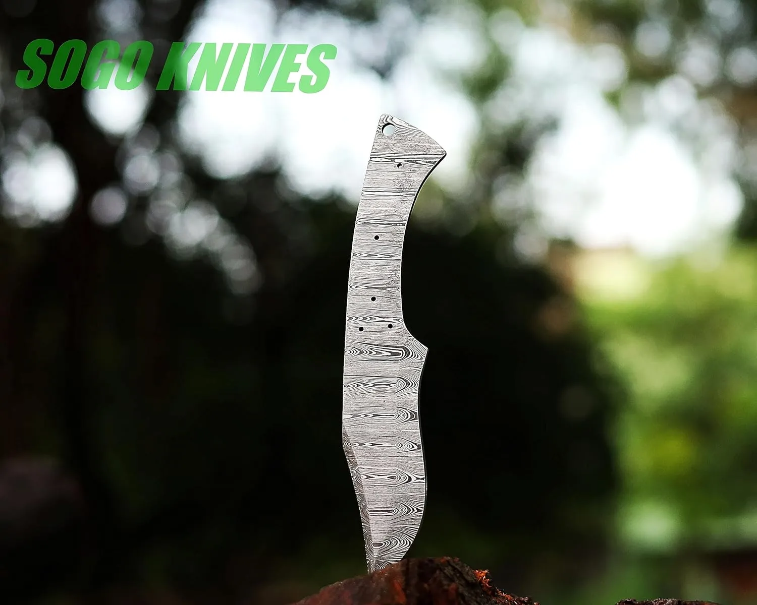 Damascus Knife Making Kit DIY Handmade Knife Kit Includes Knife Blank Knife Steel Blade, Pins, Knife with Sheath, Handle Scales for Knife Making Supplies, Knife Steel (DAMASCUS KIT)