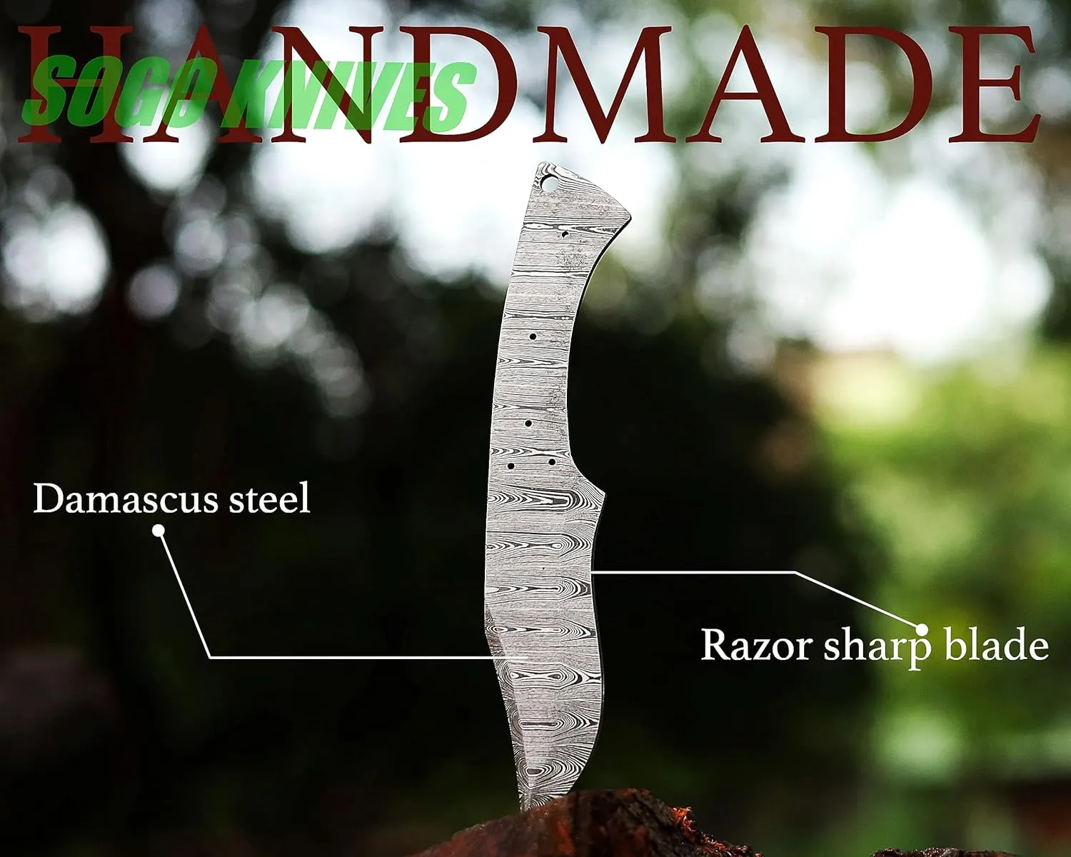 Damascus Knife Making Kit DIY Handmade Knife Kit Includes Knife Blank Knife Steel Blade, Pins, Knife with Sheath, Handle Scales for Knife Making Supplies, Knife Steel (DAMASCUS KIT)