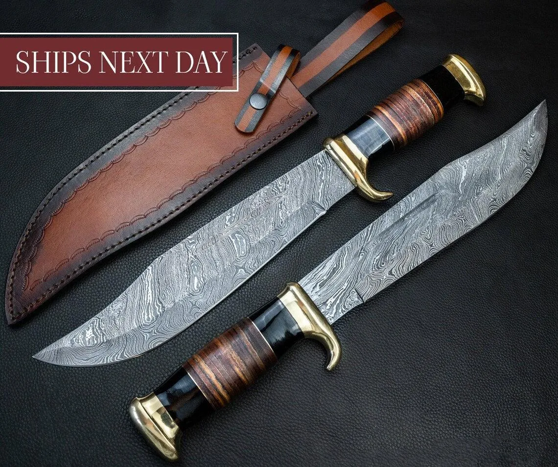 Damascus Steel Bowie Knife