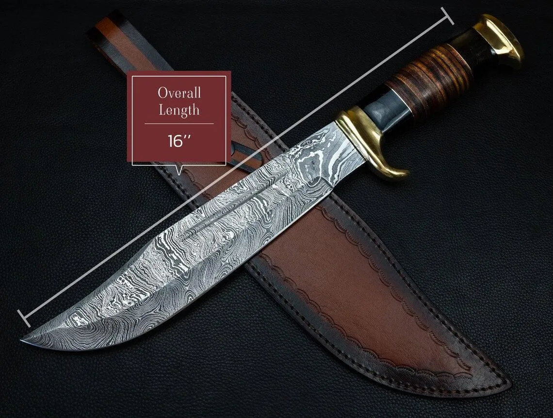 Damascus Steel Bowie Knife