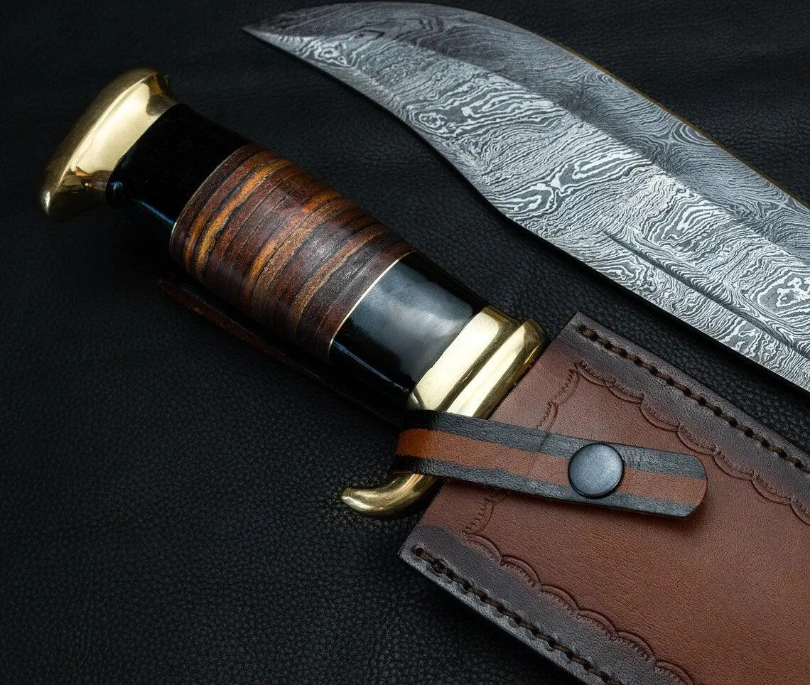 Damascus Steel Bowie Knife