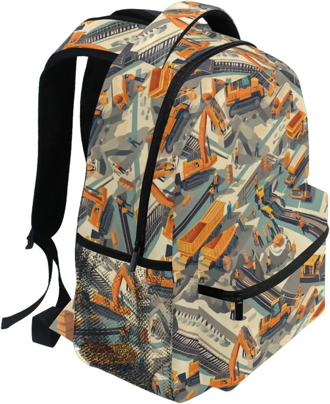 Day Backpack for Teenager Waterproof Personal Backpack with Chest Strap for Business Work College Travel Trip Construction Scene Dump Truck