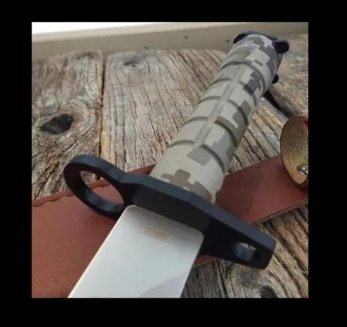 Defender Desert camo Bayonet Hunting Knife with Sheath 9296