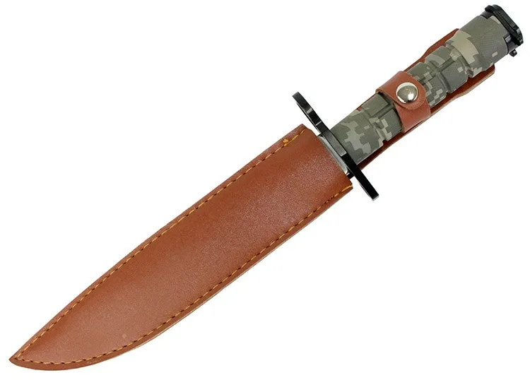 Defender Green Digital camo Bayonet Hunting Knife with Sheath 9295