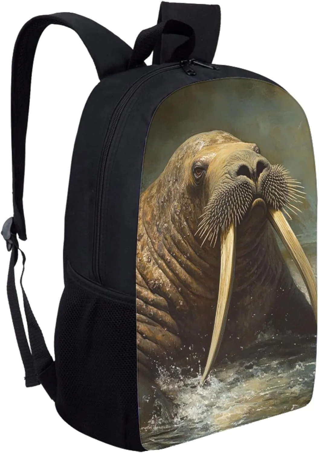 Dellukee Kids School Book Bag Walrus Print Fashion Boys Girls School Bag Cute Large Stylish Lightweight Student Daypack Backpack