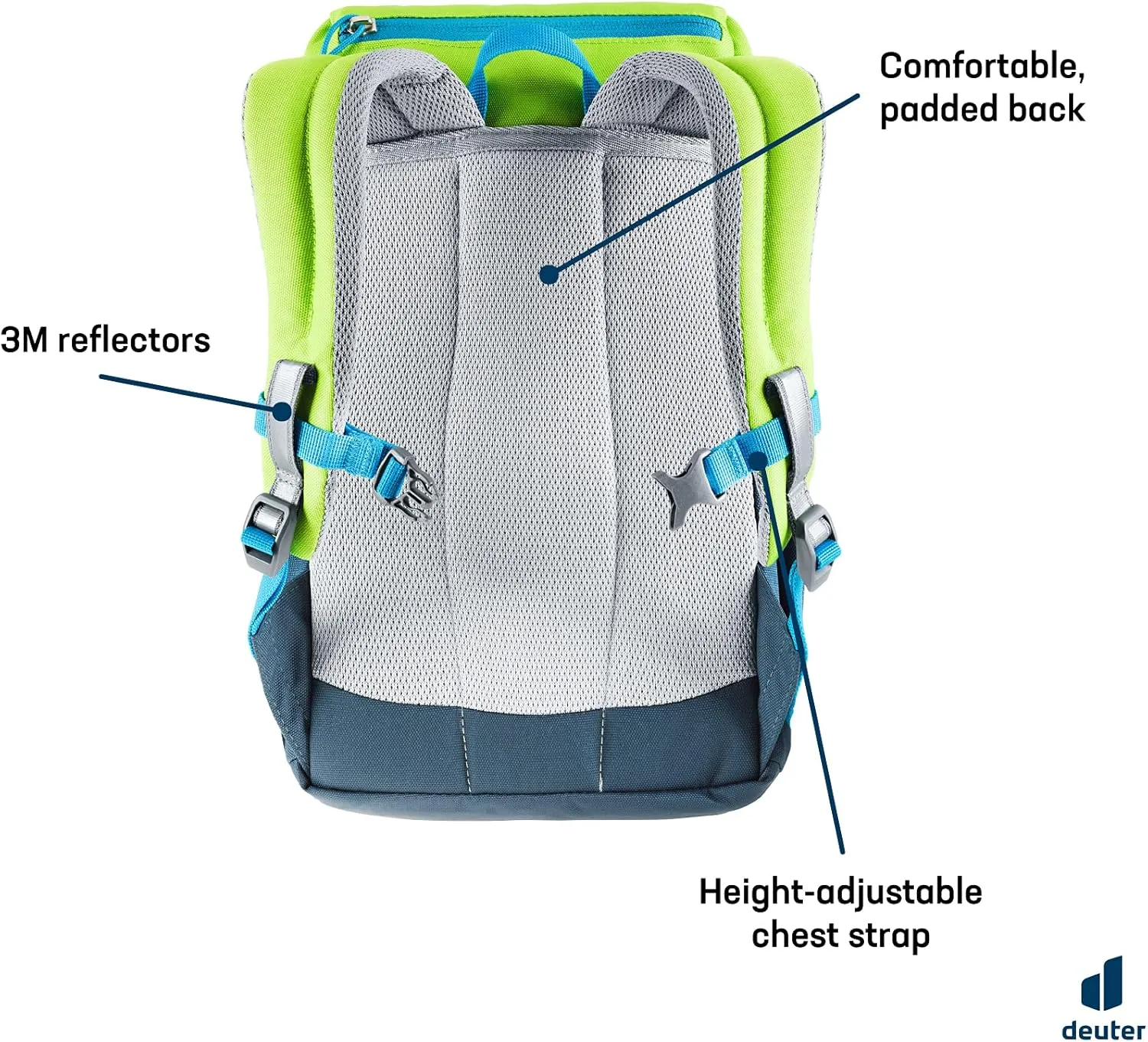 Deuter Schmusebar Kid's Backpack for School and Hiking - Kiwi-Arctic