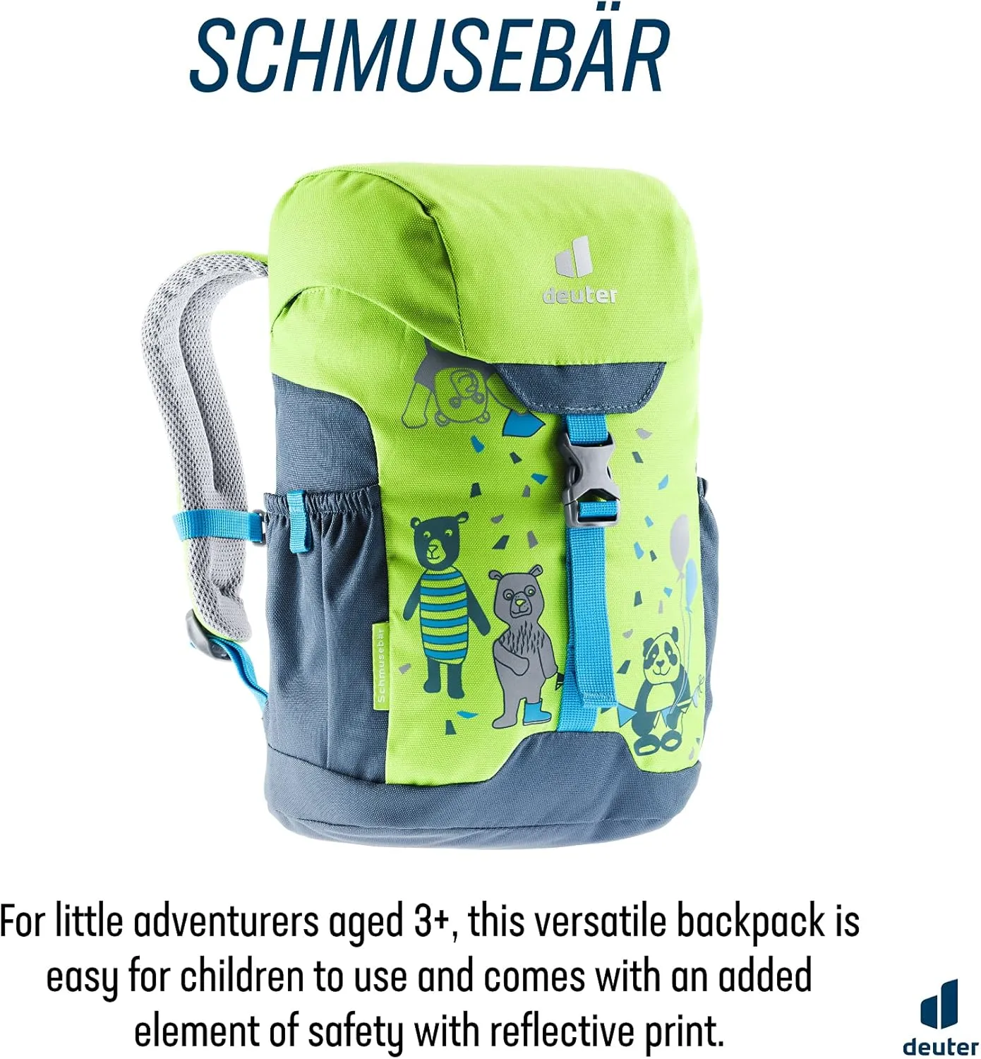 Deuter Schmusebar Kid's Backpack for School and Hiking - Kiwi-Arctic