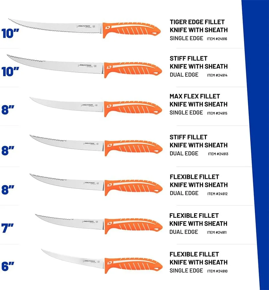 Dexter Outdoors Dextreme Dual Edge 8" Flexible Fillet Knife | Includes Sheath