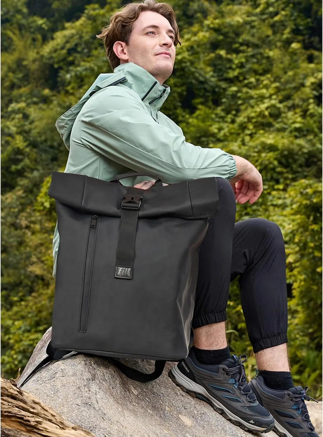 Diaper Bag Backpack Waterproof 25l Roll Top Outdoor Travel Laptop Dry Bags For Men And Women Camping Hiking Beach (Black)
