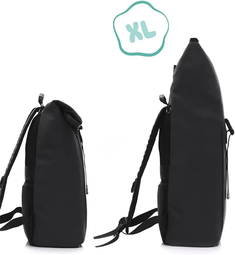 Diaper Bag Backpack Waterproof 25l Roll Top Outdoor Travel Laptop Dry Bags For Men And Women Camping Hiking Beach (Black)