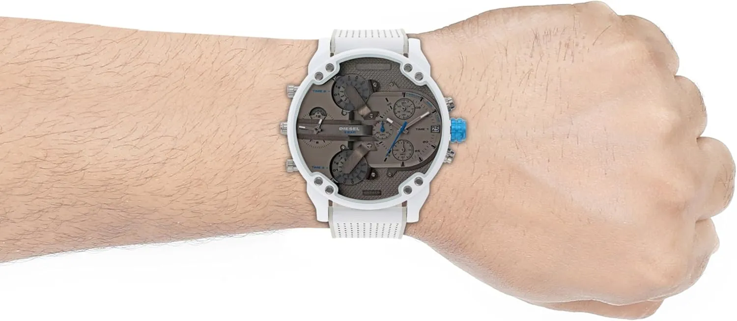 Diesel Mr. Daddy 2.0 Men's Watch with Oversized Chronograph Watch Dial and Stainless Steel, Silicone or Leather Band