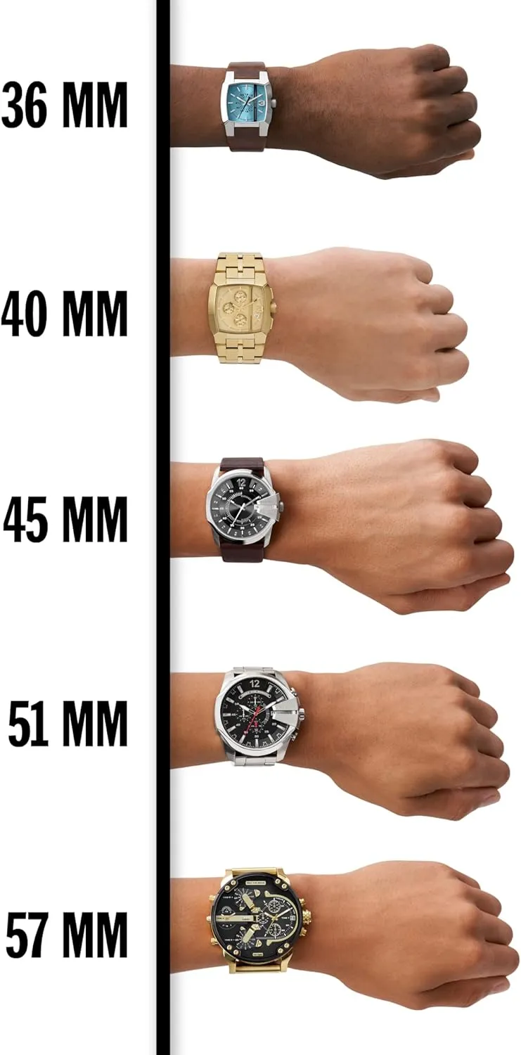 Diesel Mr. Daddy 2.0 Men's Watch with Oversized Chronograph Watch Dial and Stainless Steel, Silicone or Leather Band