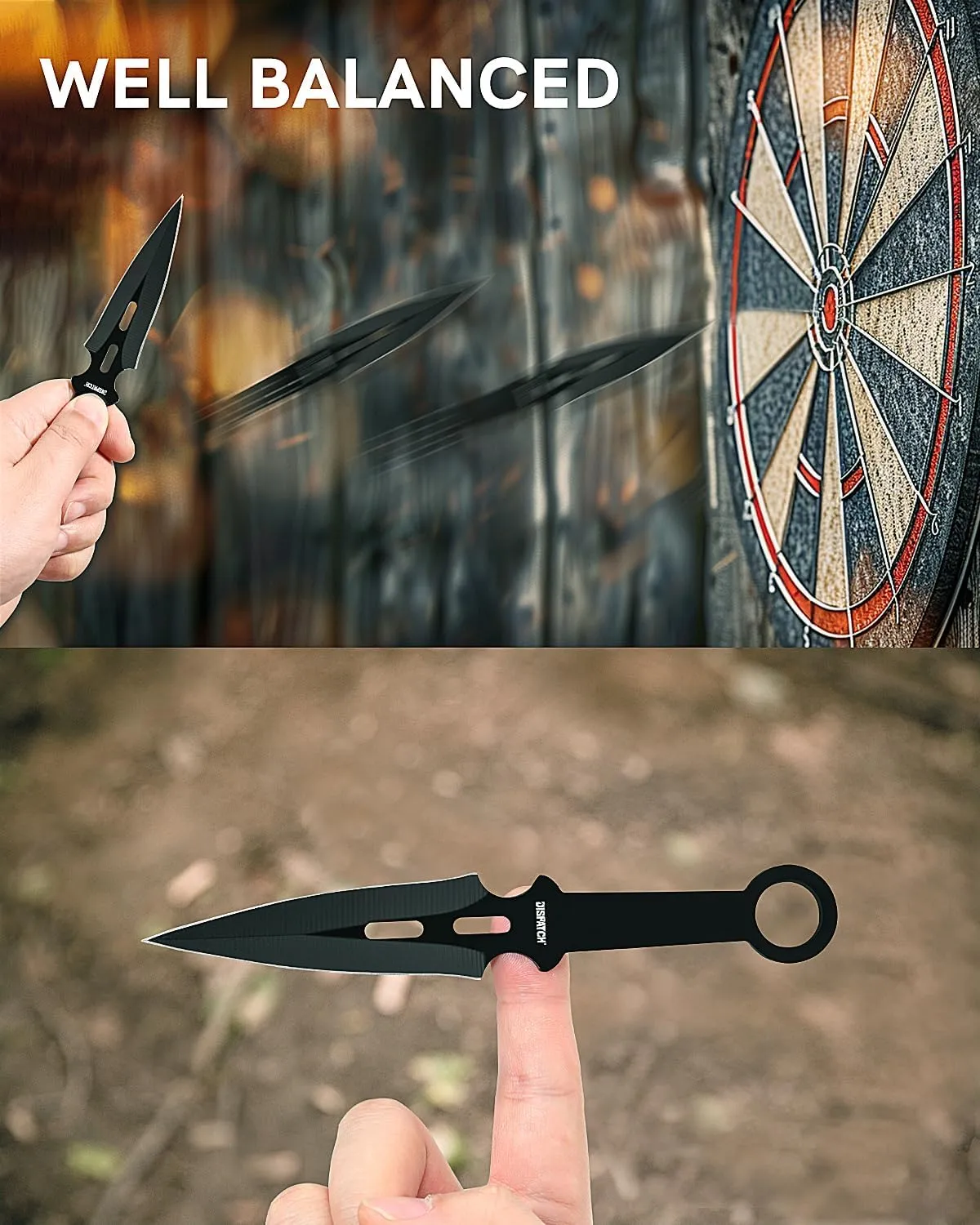 Dispatch Throwing Knives Set of 12, Professional Throwing Knife with Nylon Sheath, Stainless Steel Well Balanced Kunai Throwing Knives for Recreation and Competition
