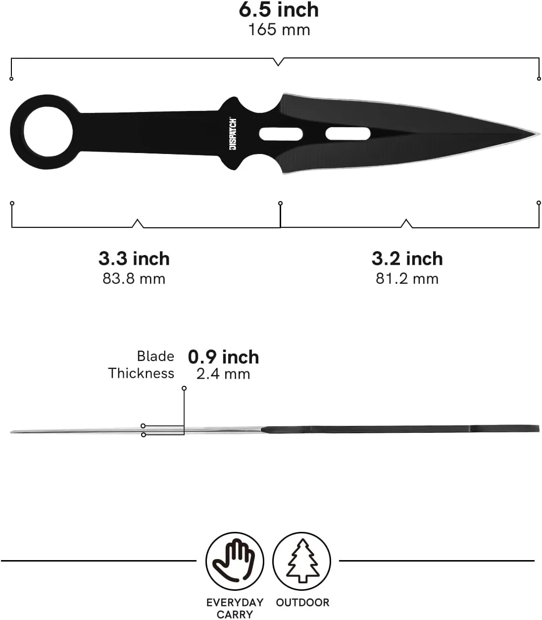 Dispatch Throwing Knives Set of 12, Professional Throwing Knife with Nylon Sheath, Stainless Steel Well Balanced Kunai Throwing Knives for Recreation and Competition