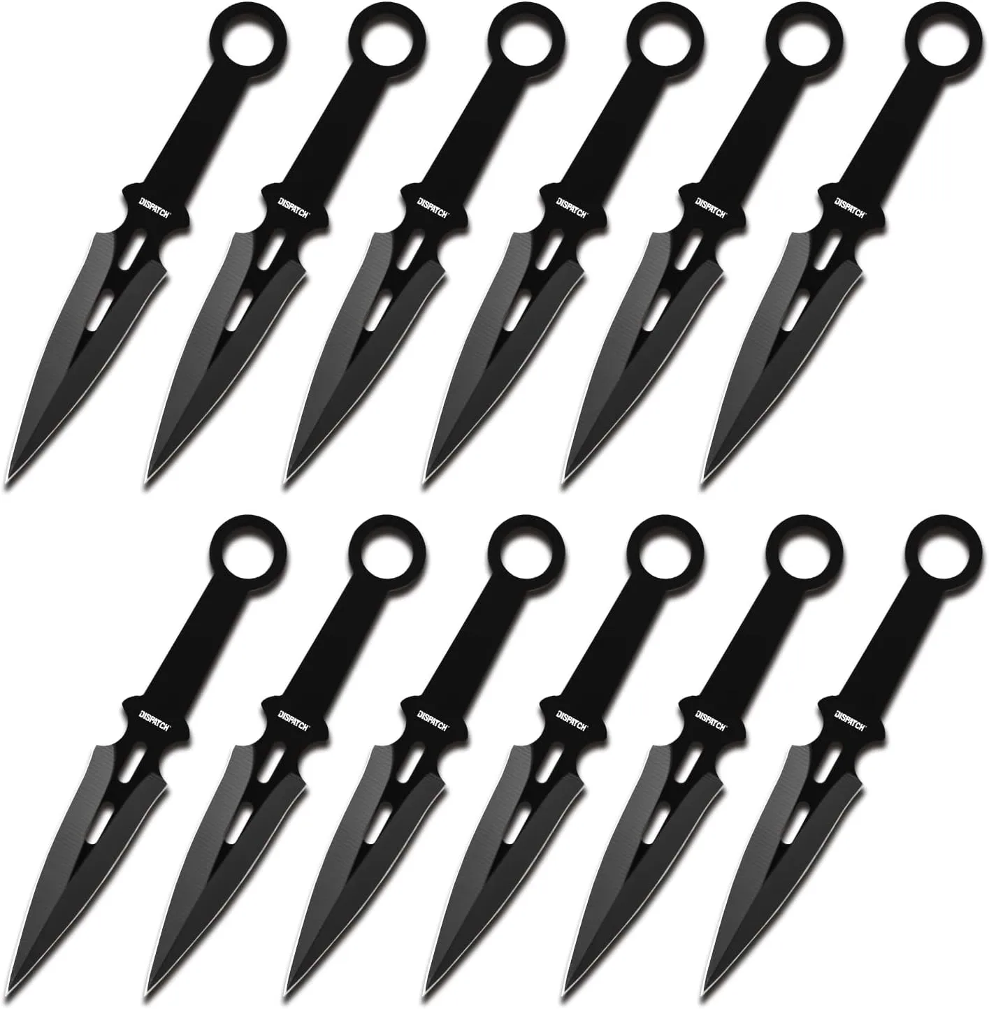 Dispatch Throwing Knives Set of 12, Professional Throwing Knife with Nylon Sheath, Stainless Steel Well Balanced Kunai Throwing Knives for Recreation and Competition