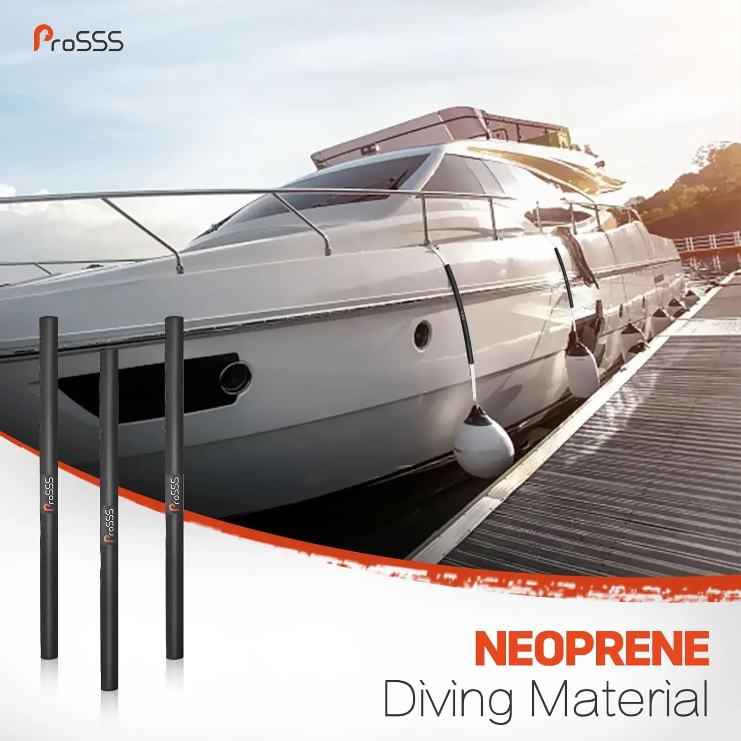 Dock Line Chafe Guards 26inch 4PCS Neoprene Diving Material Skin-Friendly and Non-Abrasive with Two Rope Telescopic Fixation Straps