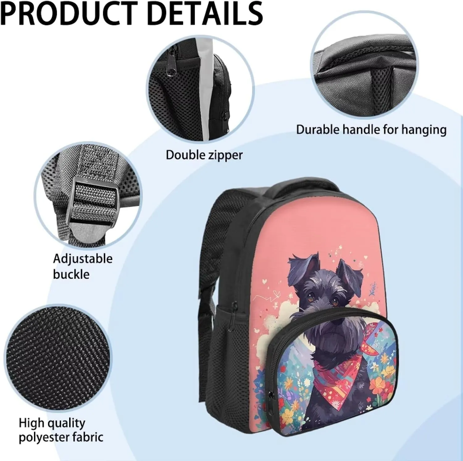 Dog Backpack for Middle School Girls Sport Book Bag for Elementary/Middle School Students Lightweight Shoulder Bag