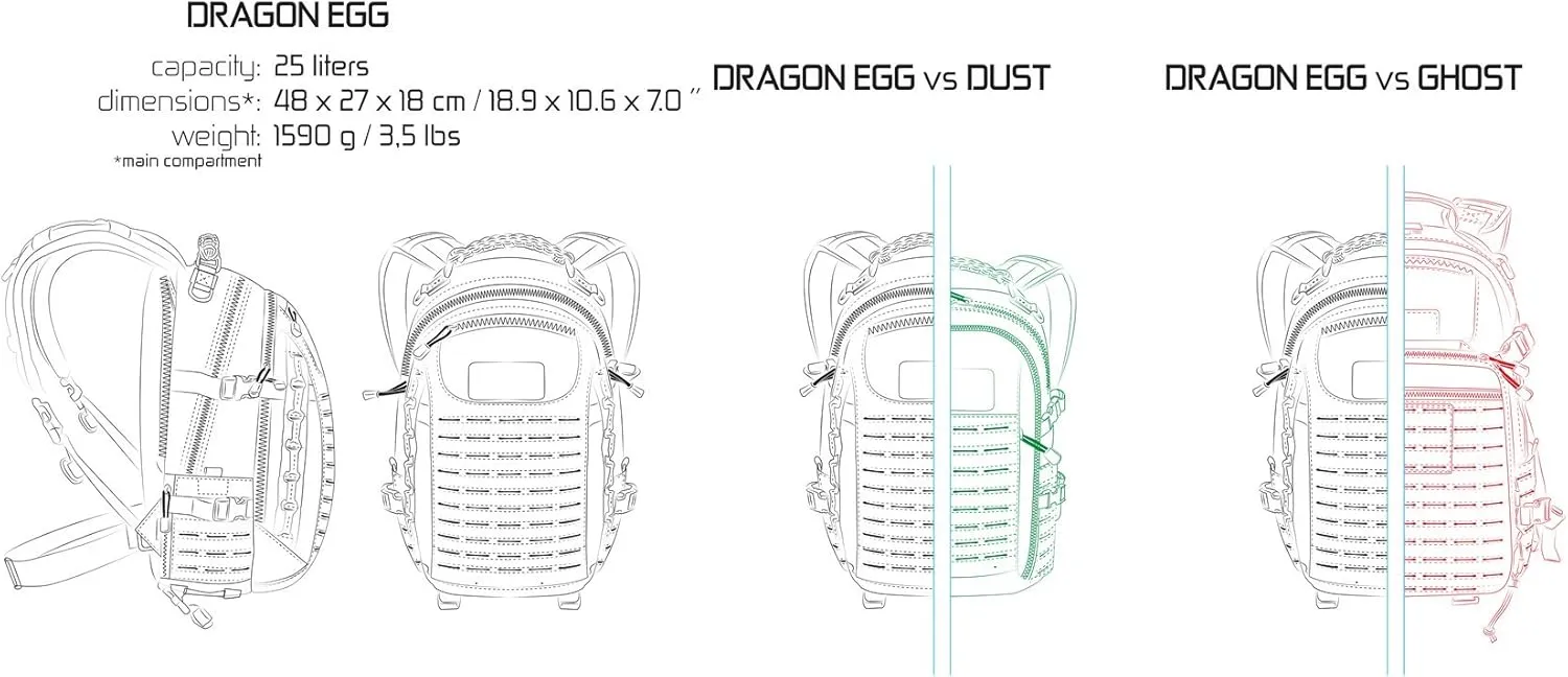 Dragon Egg Mk II Tactical Backpack Adaptive Green 25 Liter Capacity