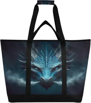 Dragon Head Reusable Insulated Lunchbox Cooler Bag, Leakproof Kitchen Grocery Bag Collapsible Portable Cooler Tote Bag for Picnic, Camping, Office, Travel