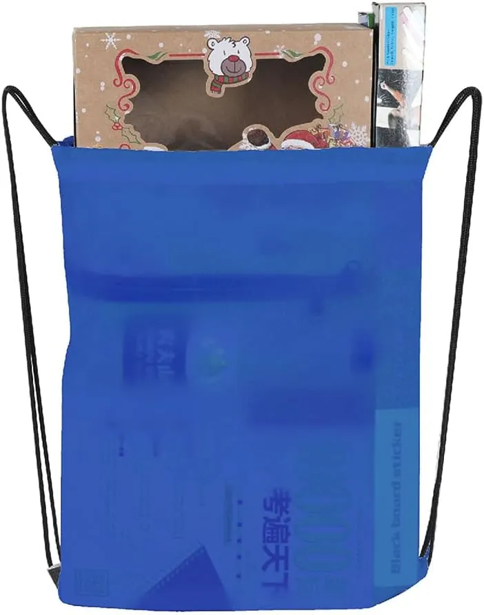 Drawstring Backpack, 30 Pcs Bulk Draw String Bags, Polyester Cinch Bag for Sport Gym, Royal Blue