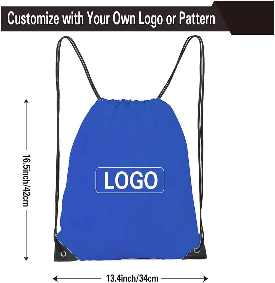 Drawstring Backpack, 30 Pcs Bulk Draw String Bags, Polyester Cinch Bag for Sport Gym, Royal Blue