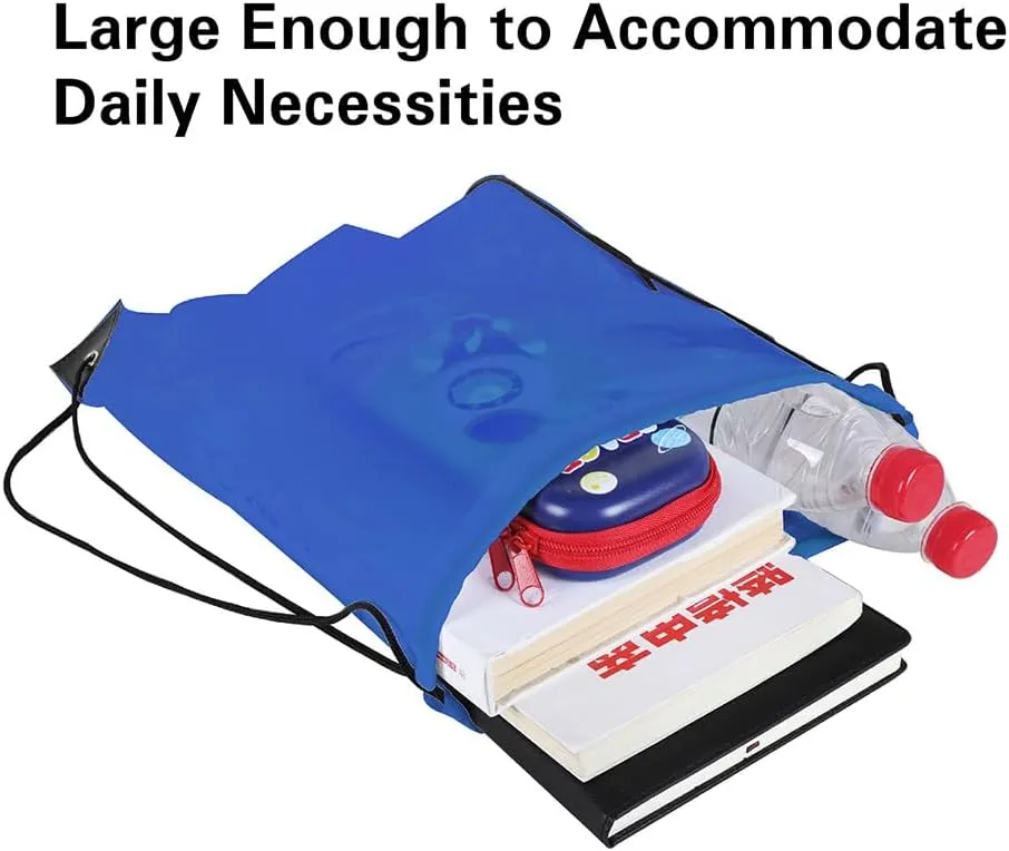 Drawstring Backpack, 30 Pcs Bulk Draw String Bags, Polyester Cinch Bag for Sport Gym, Royal Blue
