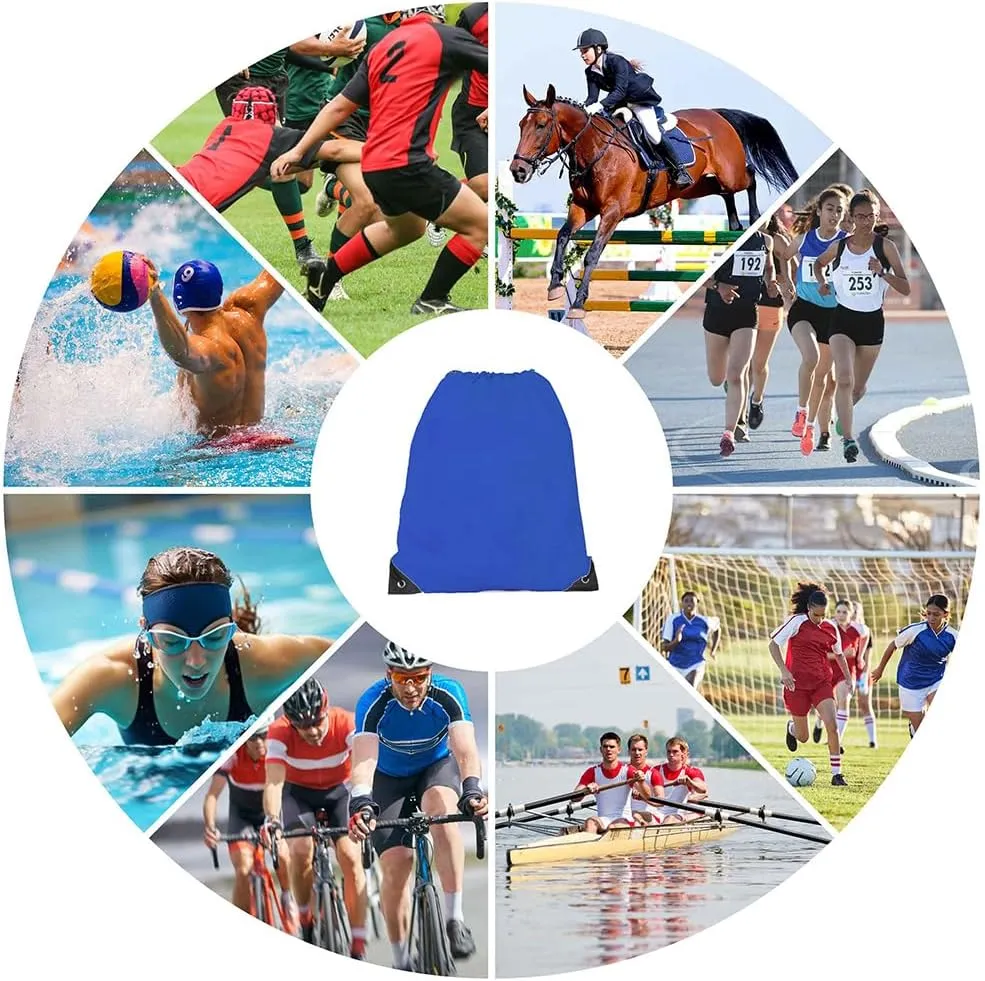 Drawstring Backpack, 30 Pcs Bulk Draw String Bags, Polyester Cinch Bag for Sport Gym, Royal Blue