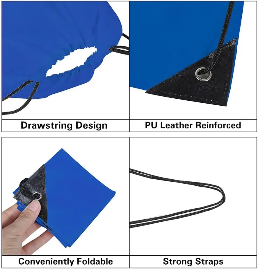 Drawstring Backpack, 30 Pcs Bulk Draw String Bags, Polyester Cinch Bag for Sport Gym, Royal Blue