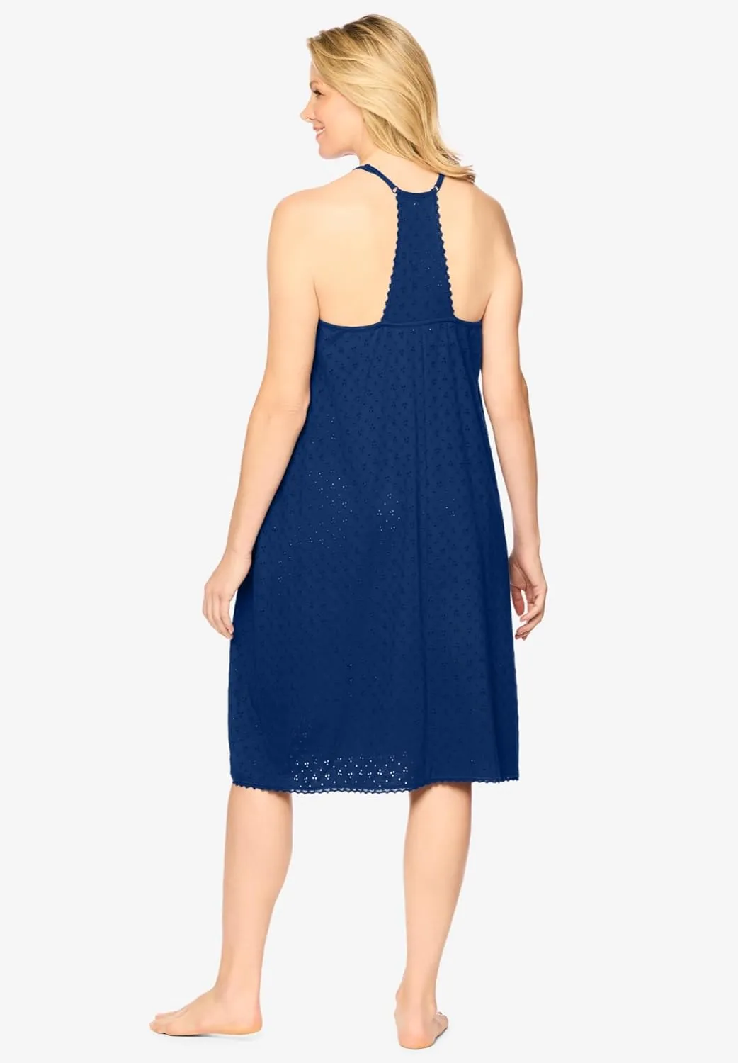 Dreams & Co. Plus Size Breezy Eyelet Short Nightgown