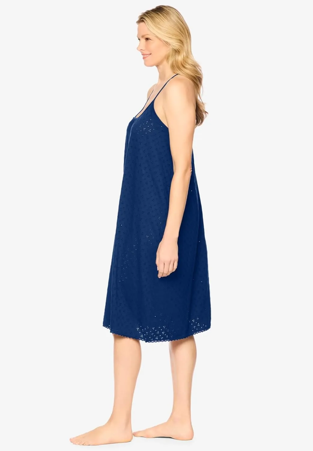 Dreams & Co. Plus Size Breezy Eyelet Short Nightgown