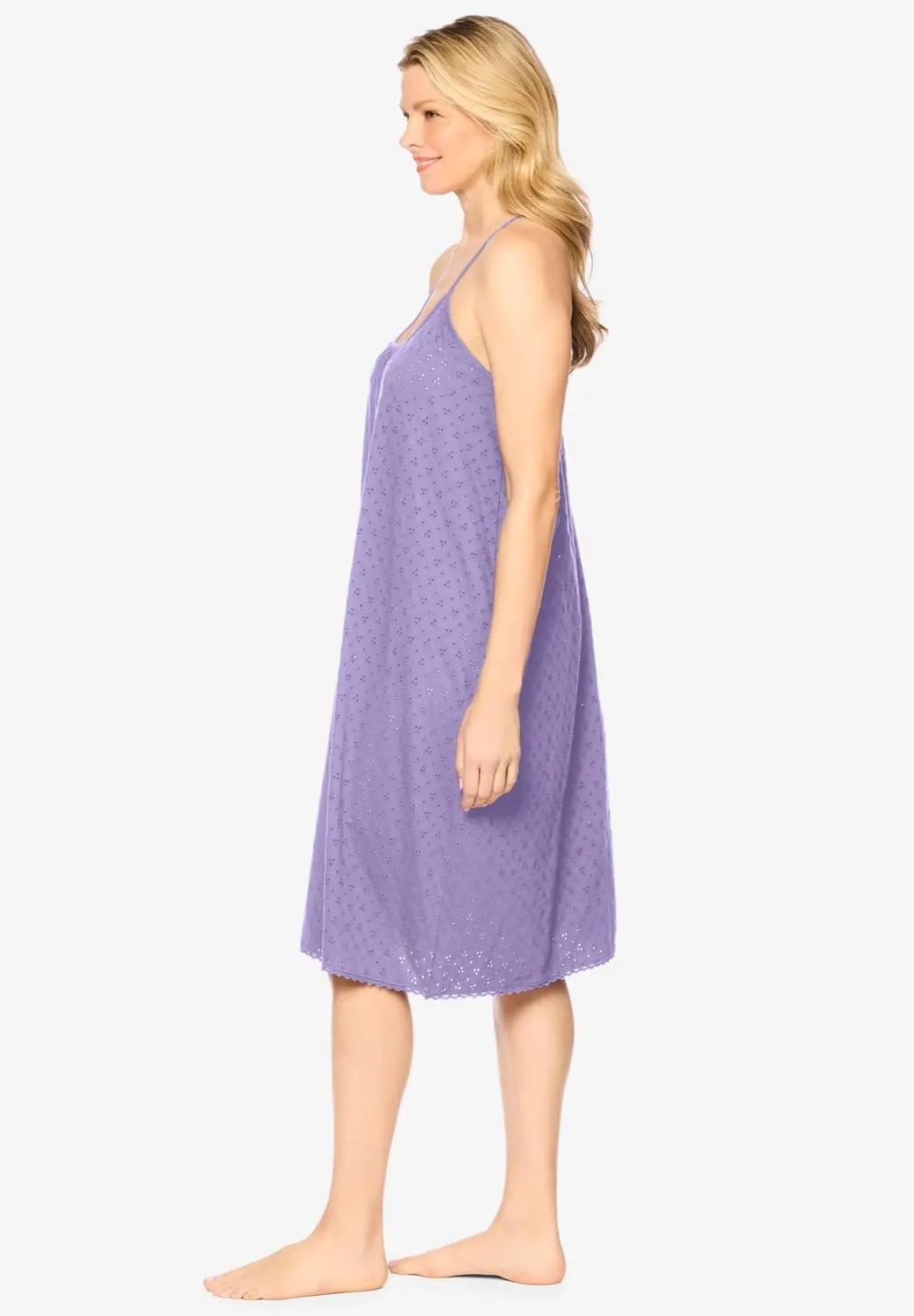 Dreams & Co. Plus Size Breezy Eyelet Short Nightgown