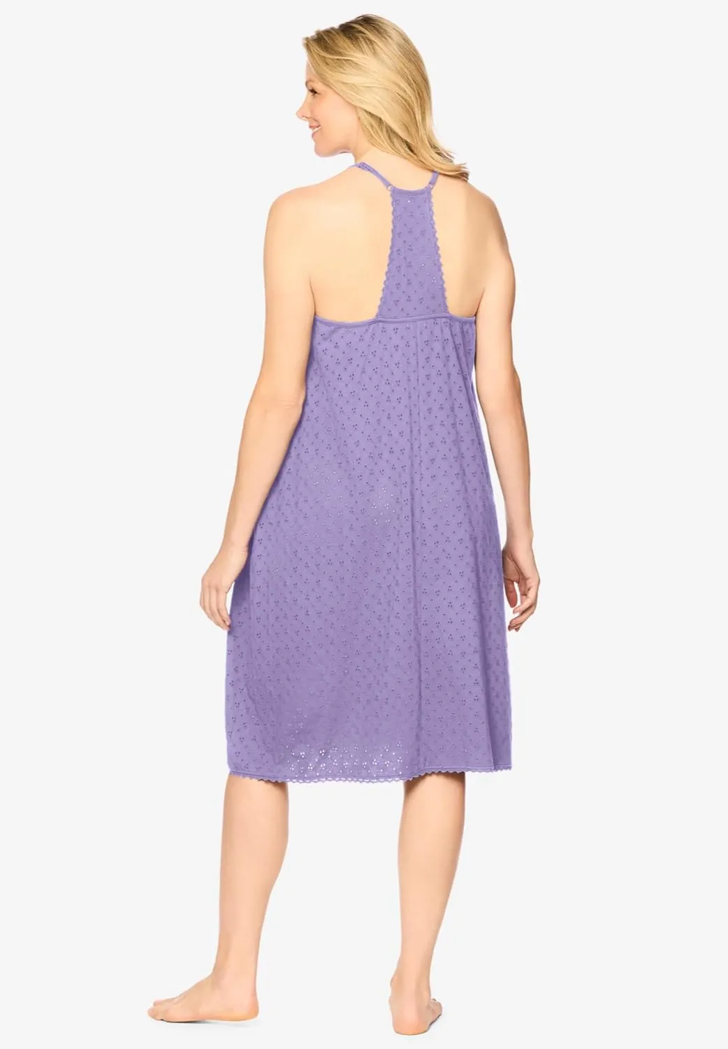 Dreams & Co. Plus Size Breezy Eyelet Short Nightgown