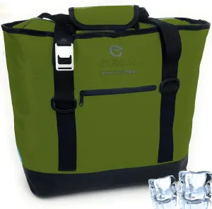 Dry Bag Cooler Tote – Collapsible, Waterproof and Leak-Proof Soft Sided Cooler Bag - Pool, Beach - 20 or 36 Cans