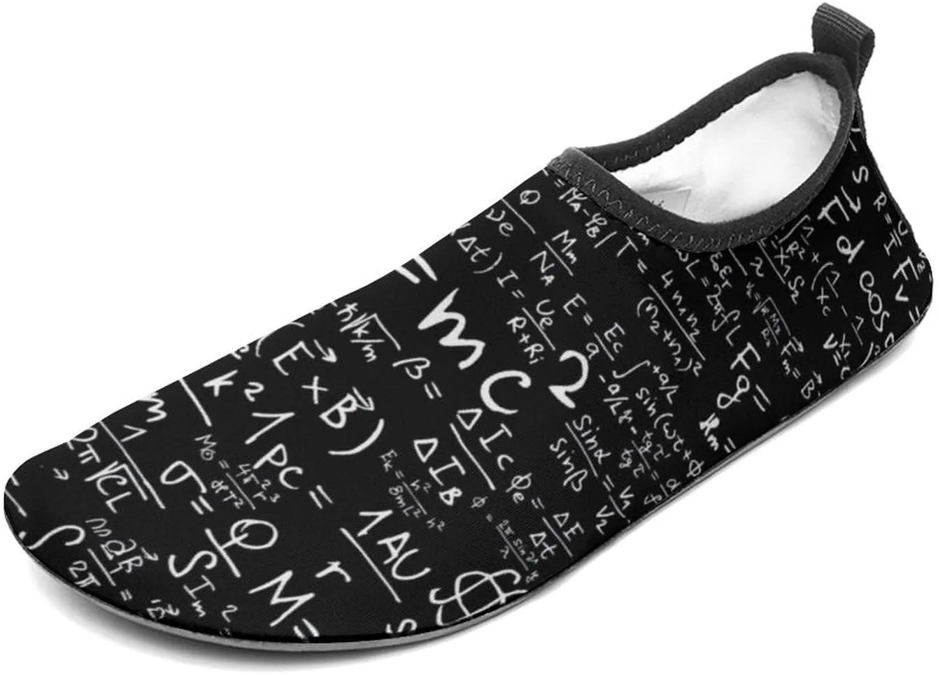 DZUAIKIT Math Formula Equation Black Water Shoes for Women Men Soft Sport Outdoor Non-Slip Rubber Quick-Dry Shoes