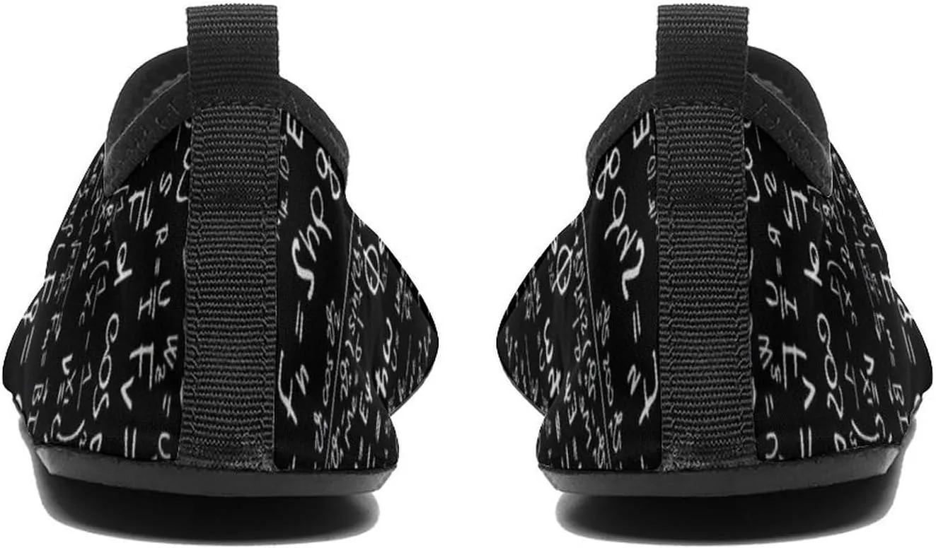 DZUAIKIT Math Formula Equation Black Water Shoes for Women Men Soft Sport Outdoor Non-Slip Rubber Quick-Dry Shoes