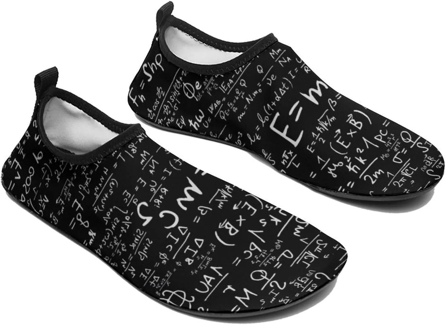 DZUAIKIT Math Formula Equation Black Water Shoes for Women Men Soft Sport Outdoor Non-Slip Rubber Quick-Dry Shoes
