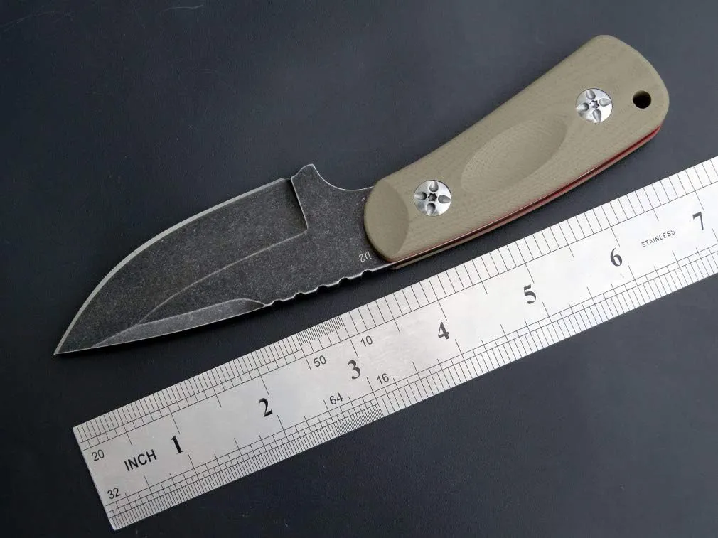 Eafengrow EF121 EDC Fixed Blade Knife D2 Blade Steel G10 Handle with Kydex Sheaths for Outdoor Activities Camping